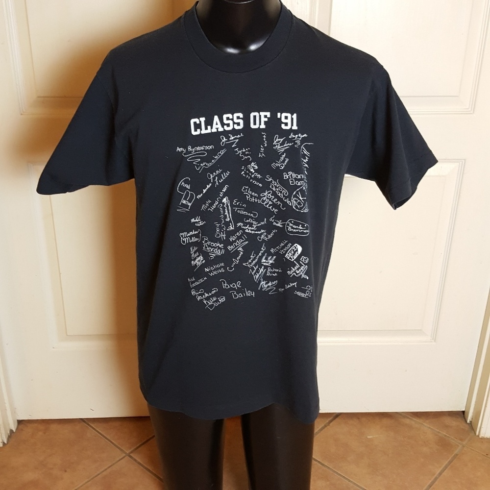 VINTAGE 1991 TEE SHIRT■CLASS OF 91 SIGNATURES XL